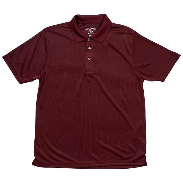 Mens Cross & Winsor&#174; Golf Solid Grid Polo