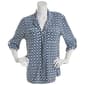 Womens Notations 3/4 Sleeve Geo Casual Button Down - image 1