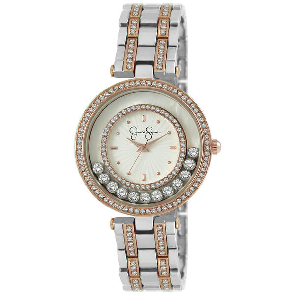Womens Jessica Simpson Floating Crystal Watch - JS0002TTR - image 