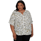 Plus Size Emaline La Vita Costiera Elbow Sleeve Floral Blouse - image 1