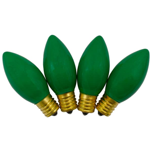 Northlight Seasonal C9 Green Opaque Replacement Bulbs - Pack of 4