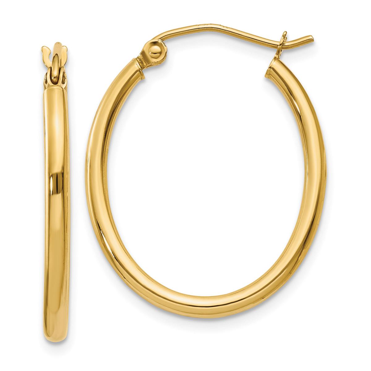 Gold Classics™ 24x19mm 4k Oval Polished Hoop Earrings