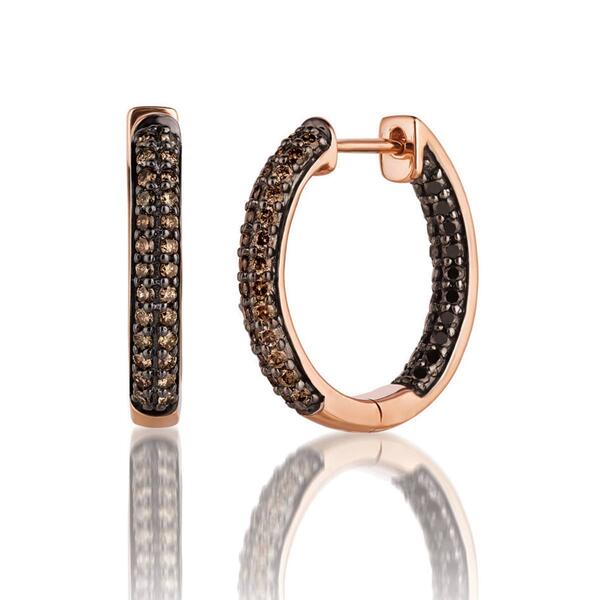 Le Vian Exotics&#40;R&#41; Strawberry Gold&#40;R&#41; Chocolate Hoop Earrings - image 