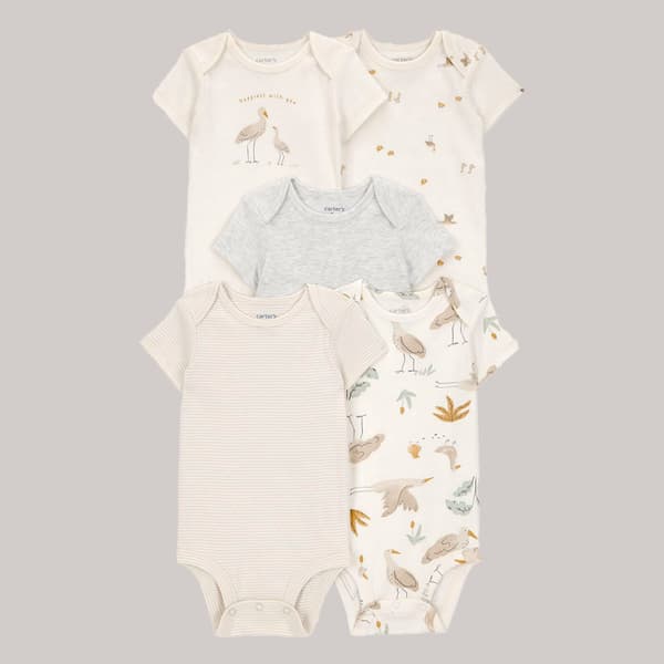Baby Unisex (NB-24M) Carters(R) 5pk. Free to Fly Bodysuits - image 