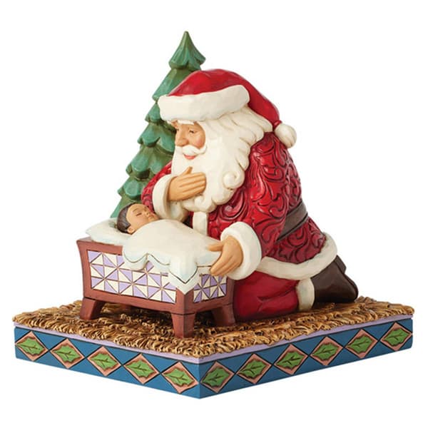 Jim Shore Santa Kneeling over Baby Jesus Christmas Figurine - image 