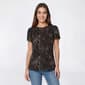 Womens AK Anne Klein Short Pleat Tulip Sleeve Speckled Blouse - image 1