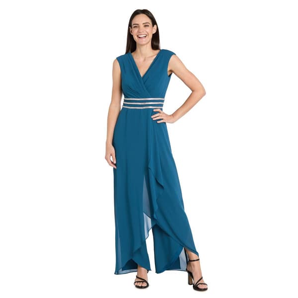 Womens R&M Richards Sleeveless Tulip Wrap Leg Jumpsuit