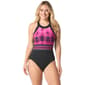 Womens Gabar Aqua Prisms Hi Neck One Piece Swimsuit - image 1