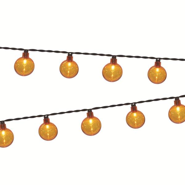 Halloween String Lights with 20 Orange G40 Plastic Bulb Covers
