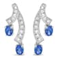 Haus of Brilliance 14kt. White Gold Blue Tanzanite Stud Earrings - image 2