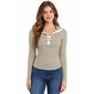 Juniors Wallflower Long Sleeve Manchester Henley Top- Ivory - image 2