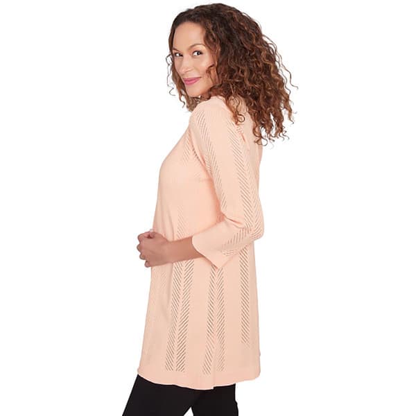 Petite Emaline Sunset Key 3/4 Sleeve Solid Open Cardigan