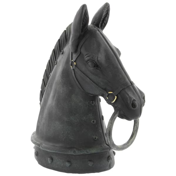 9th & Pike&#174; Black Polystone Horse Head Sculpture