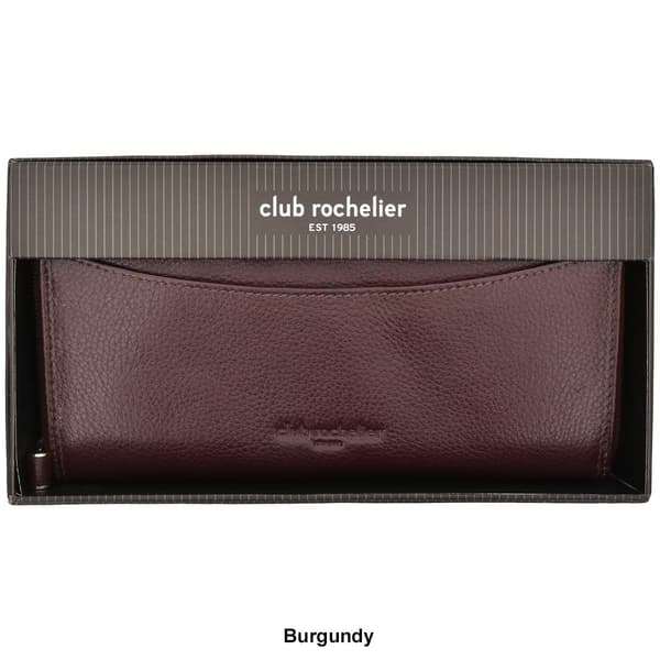 Womens Club Rochelier Leather RFID Zip-Around Wallet