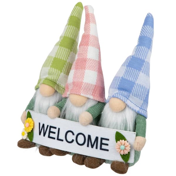 Northlight Seasonal Gnome Trio with Welcome Banner Spring Décor
