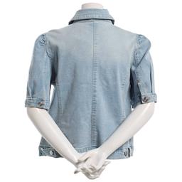 Womens Baccini Short Puff Sleeve Welt Pocket Denim Jacket