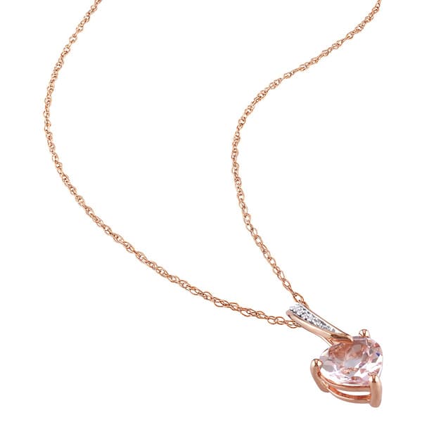 Gemstone Classics&#8482; 10kt. Rose Gold Heart Necklace