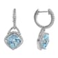 Gemminded 6mm Cushion Aquamarine & 0.35ctw. Diamond Earrings - image 1