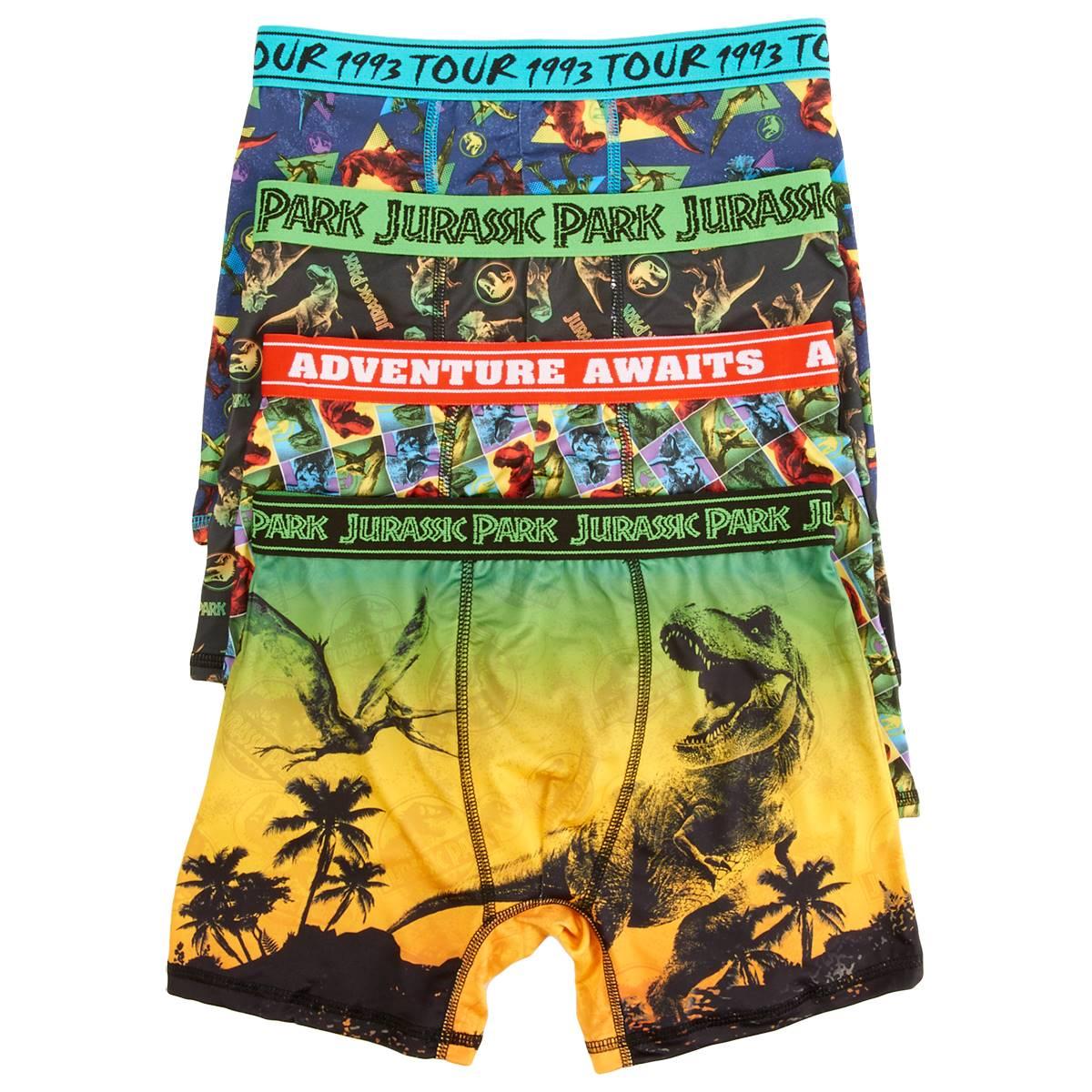 Boys (4-10) Handcraft 4pk. Jurassic Park Boxer Briefs