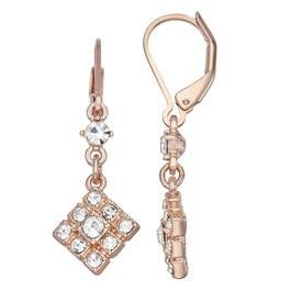 You''re Invited Crystal & Diamond Drop Leverback Earrings