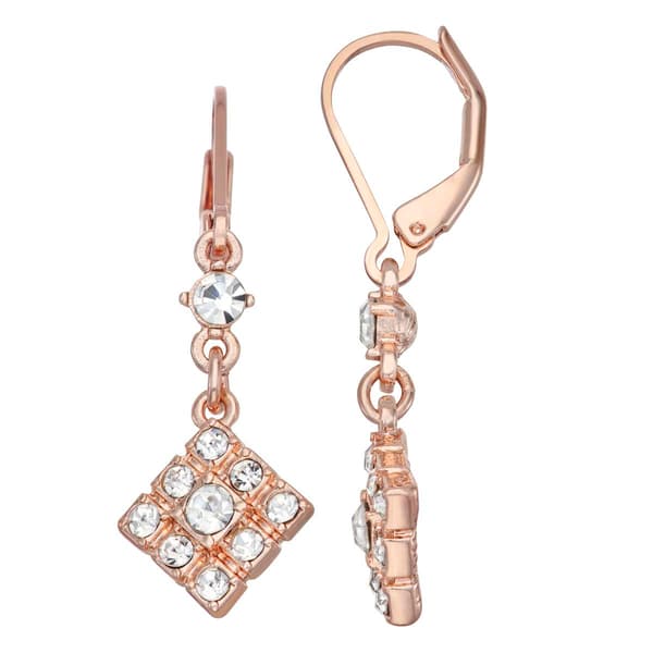 You''re Invited Crystal & Diamond Drop Leverback Earrings - image 