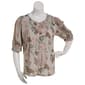 Plus Size One Step Up Elbow Sleeve Tie Neck Crochet Trim Twst Sl - image 1