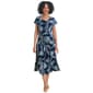 Womens Robbie Bee Short Sleeve Paisley Tie Waist A-Line Dress - image 1