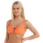 Juniors California Sunshine Solid Tie Front Bikini Top - image 2
