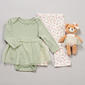 Baby Girl (NB-9M) Floral Threads 3pc. Green Floral Bodysuit Set - image 1