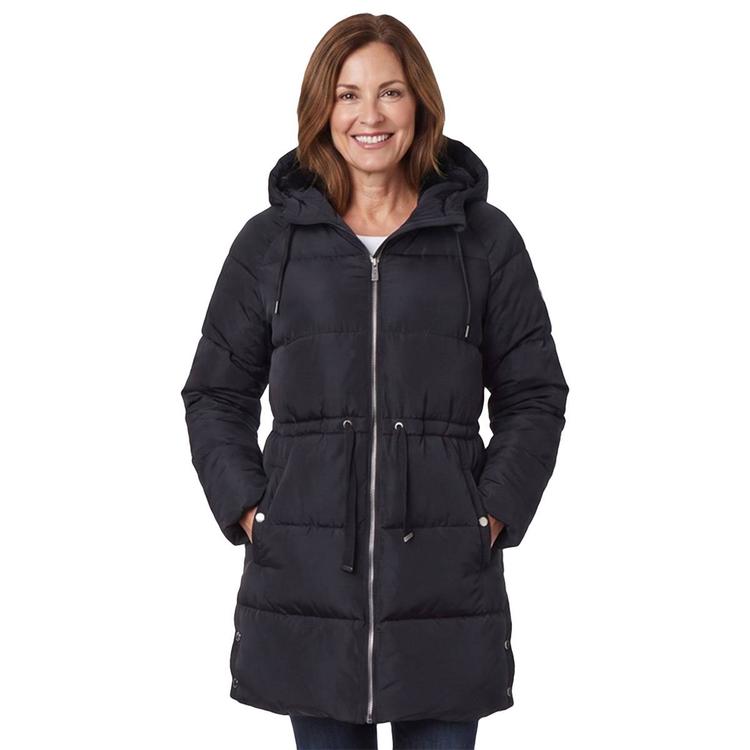 Womens Nicole Miller Twill Puffer Coat