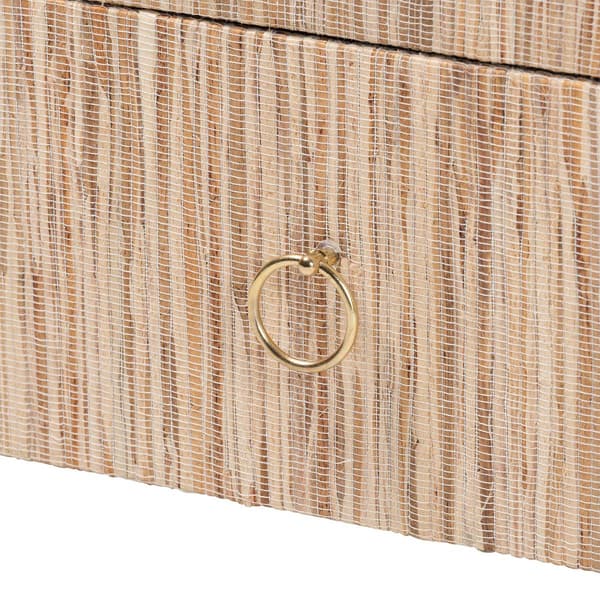 bali & pari Hannah Bohemian Woven Grasscloth Nightstand