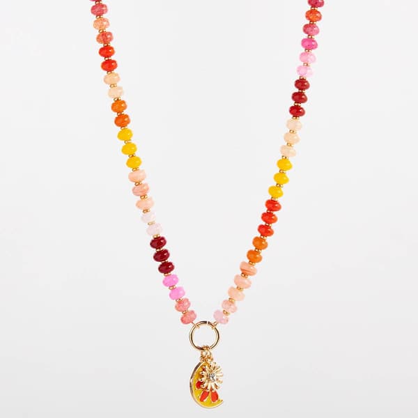 Ashley Cooper(tm) Rainbow Beaded Necklace w/ Lemon Slice - image 