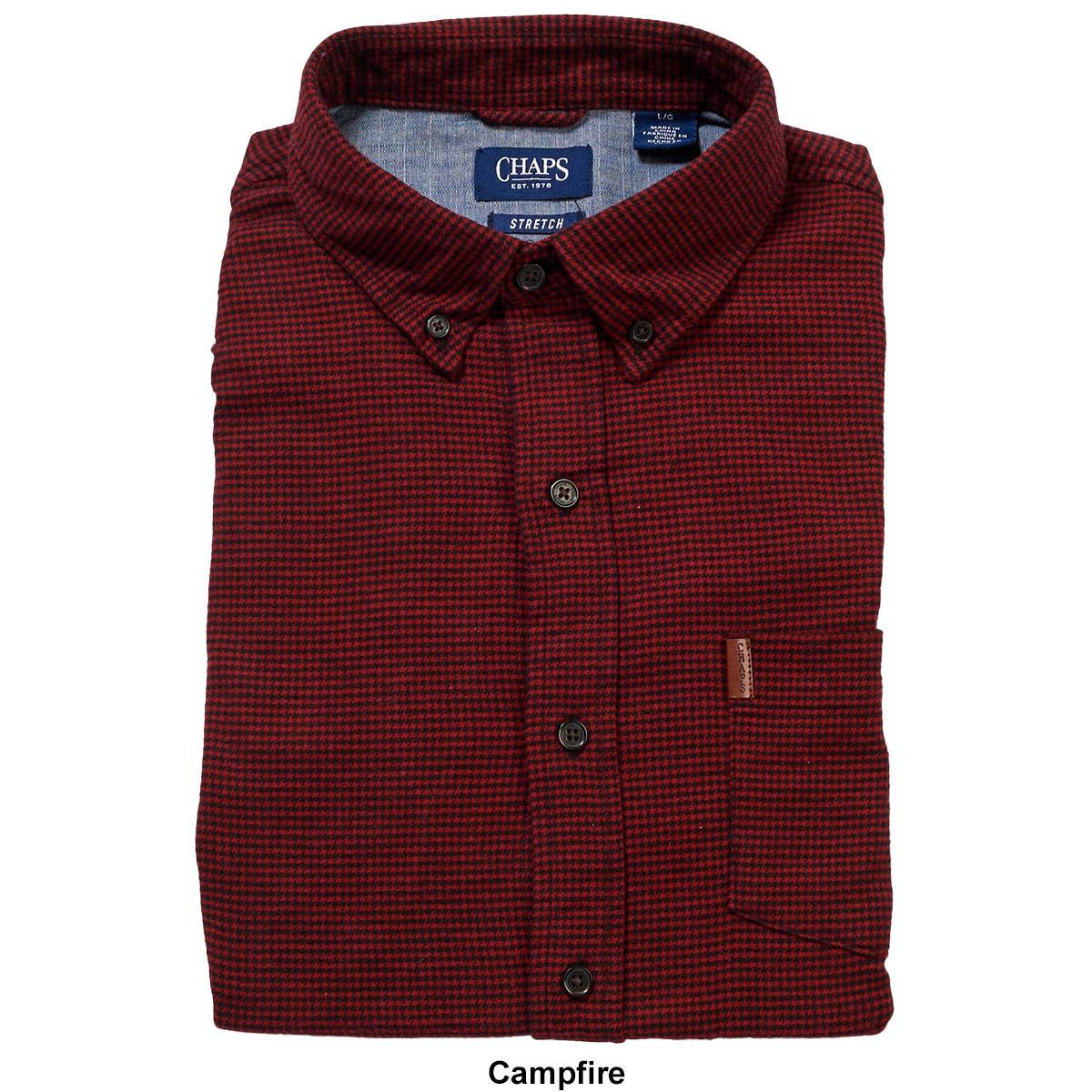 Pull Col Chemise Chaps Homme Taille XXL - Brun Clair Manches Longues - Coton - Occasion Très Bon état