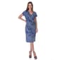 Womens 24/7 Comfort Apparel Abstract Faux Wrap Dress - image 1