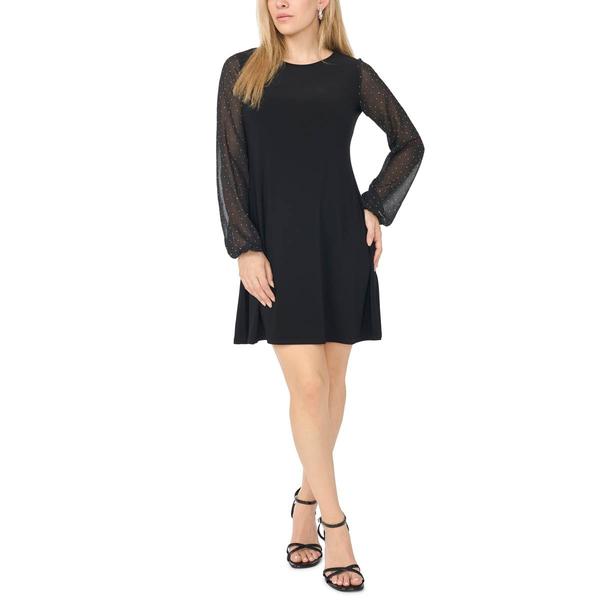 Petite MSK Long Sleeve Nailhead Sleeve Shift Dress