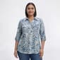 Plus Size Emily Daniels 3/4 Sleeve Split Neck Jacquard Blouse - image 1