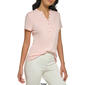 Womens Calvin Klein Short Sleeve Rib Henley Solid Knit Top - image 5