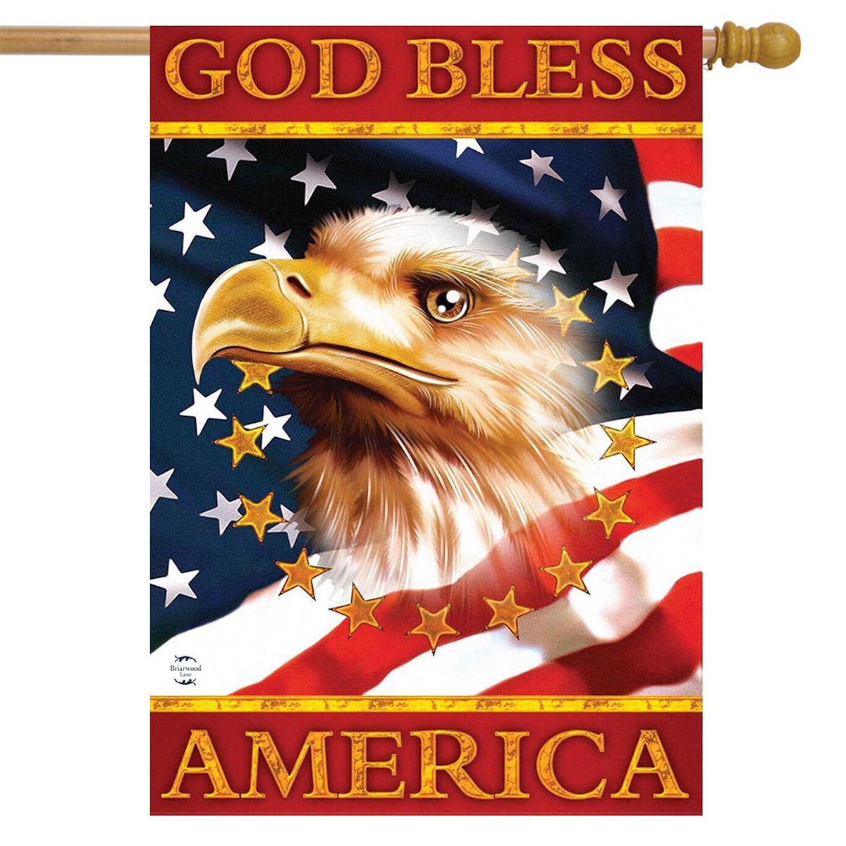 Briarwood Lane God Bless America Eagles House Flag