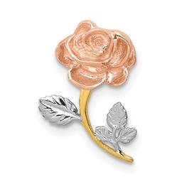 Gold Classics(tm) 14kt. Two-Tone Polished Rose Chain Slide