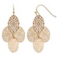 Freedom Gold-Tone 4 Filigree Oval Fishhook Drops Earrings - image 1