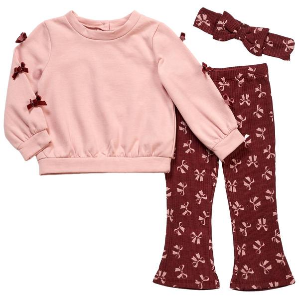 Baby Girl (12-24M) Nicole Miller 3pc. Bows Fleece Set - image 