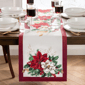 Threadmade Poinsettia Garlands Engineered Table Runner - image 2