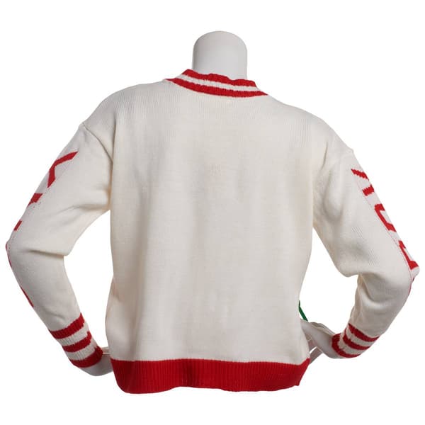 Juniors No Comment Candy Cane Cardigan