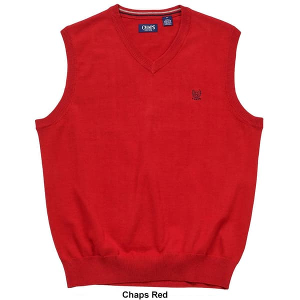 Mens Chaps Solid V-Neck Sweater Vest