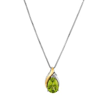 Gemstone Classics™ Lab Created Peridot 10kt. & Sterling Silver Pendant ...