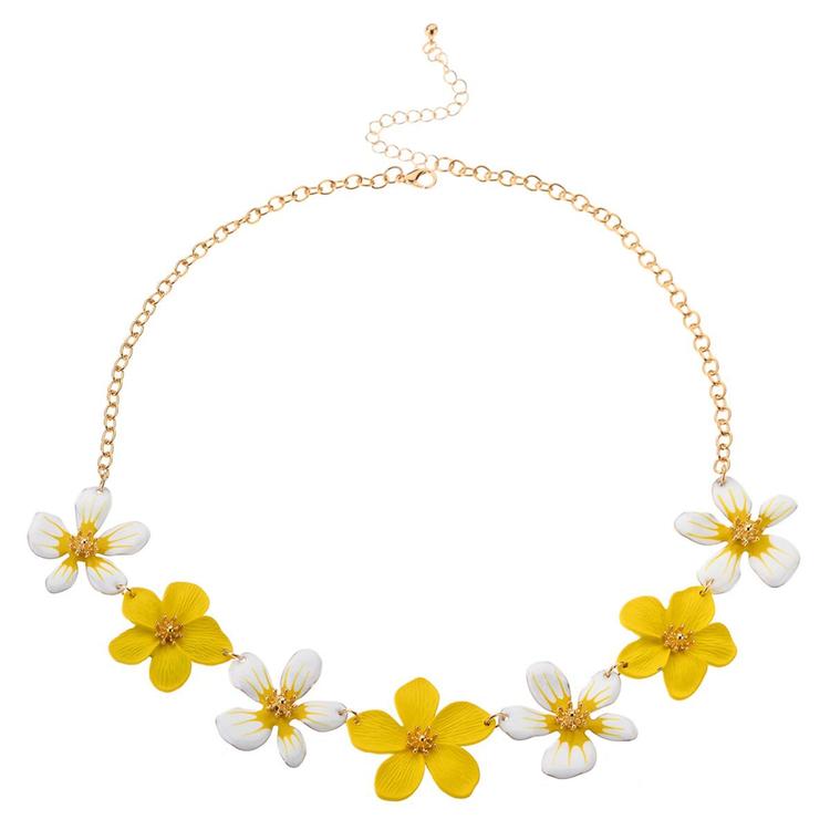 Ashley Cooper(tm) Gold-Tone White Yellow Flower Statement Necklace