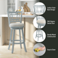 HH2 Home Fairfox Blue Wood Bar Height Swivel Stool - image 10