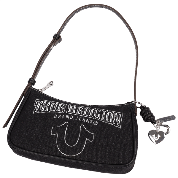 True Religion Bling Logo Denim Shoulder Bag