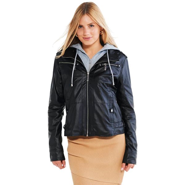 Juniors Outermix Ridley 2Fer Vegan Leather Jacket - image 