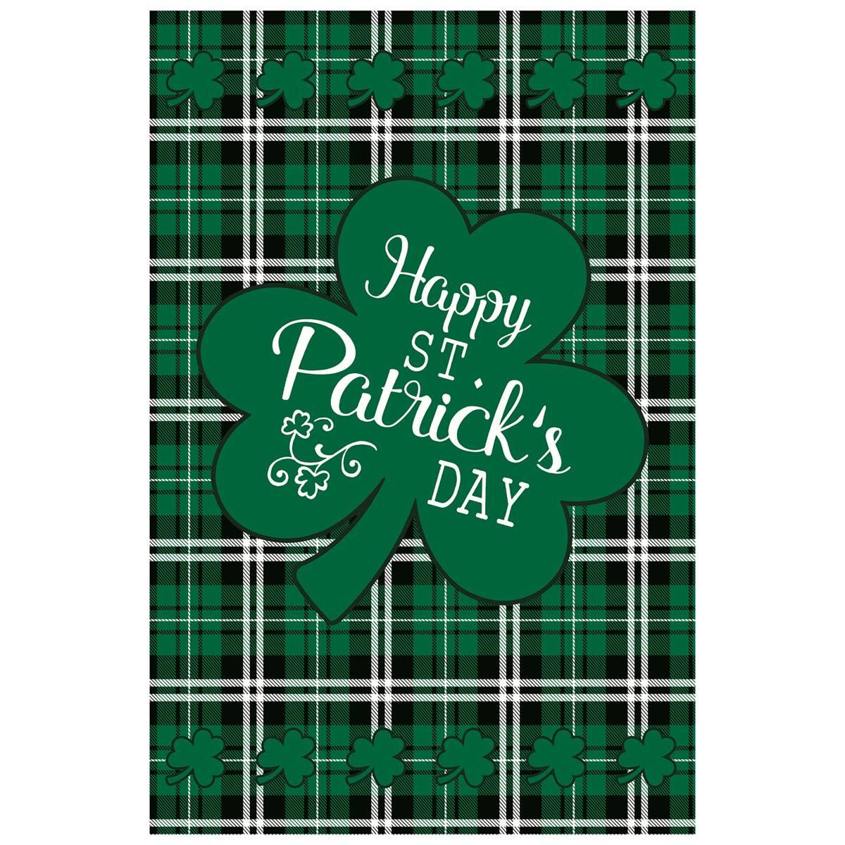 Northlight Seasonal Happy St. Patrick's Day Plaid House Flag